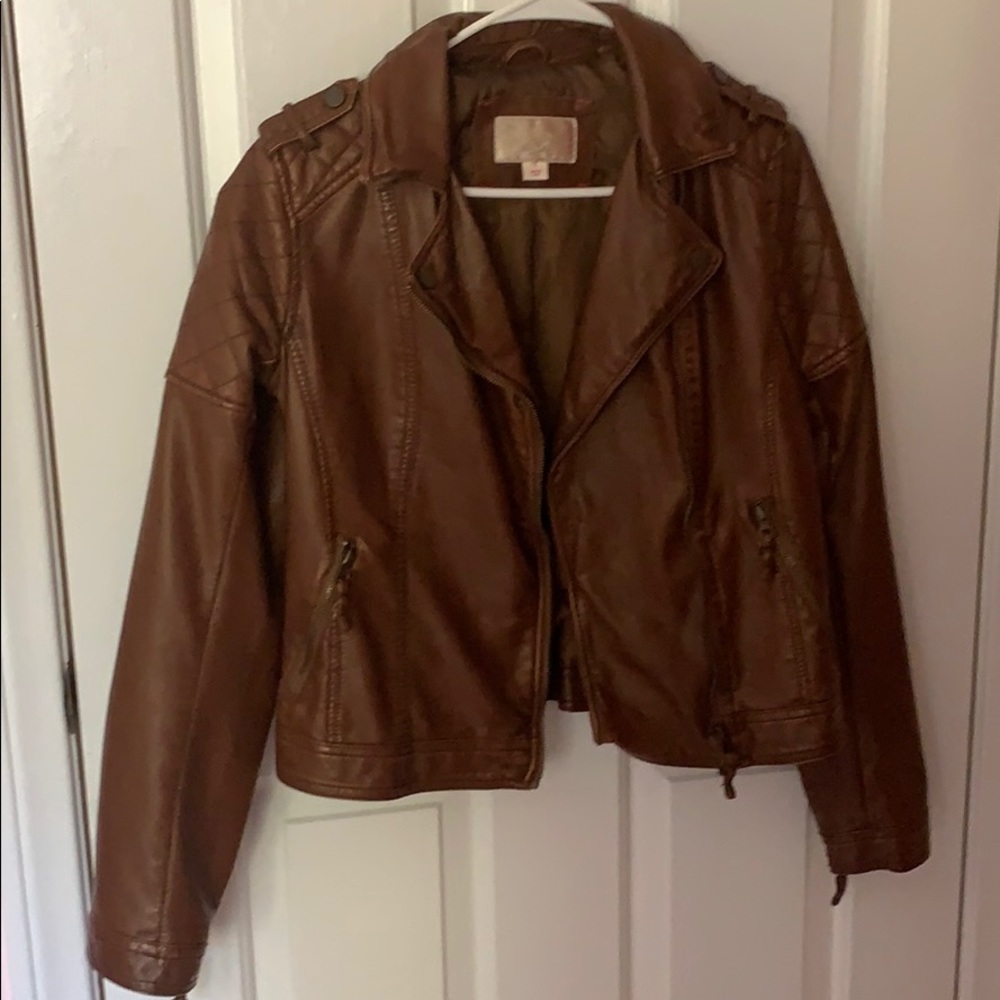 Brown pleather jacket